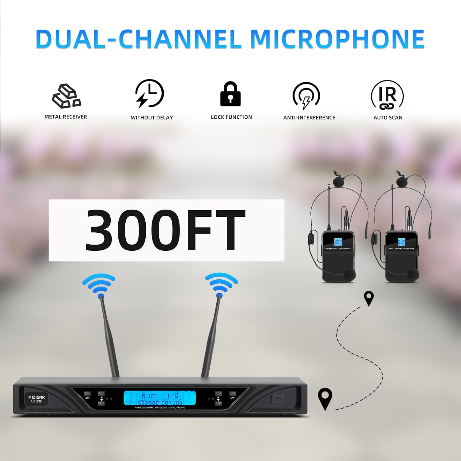 Sistema Inalámbrico UHF Profesional para Micrófonos