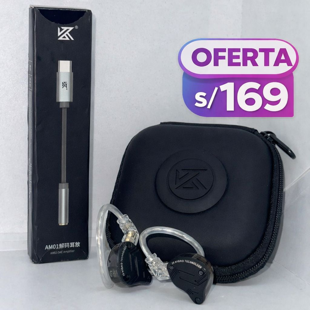 KZ ZS10 PRO X + DAC KZ AM01 + Estuche Premium KZ Pro Negro