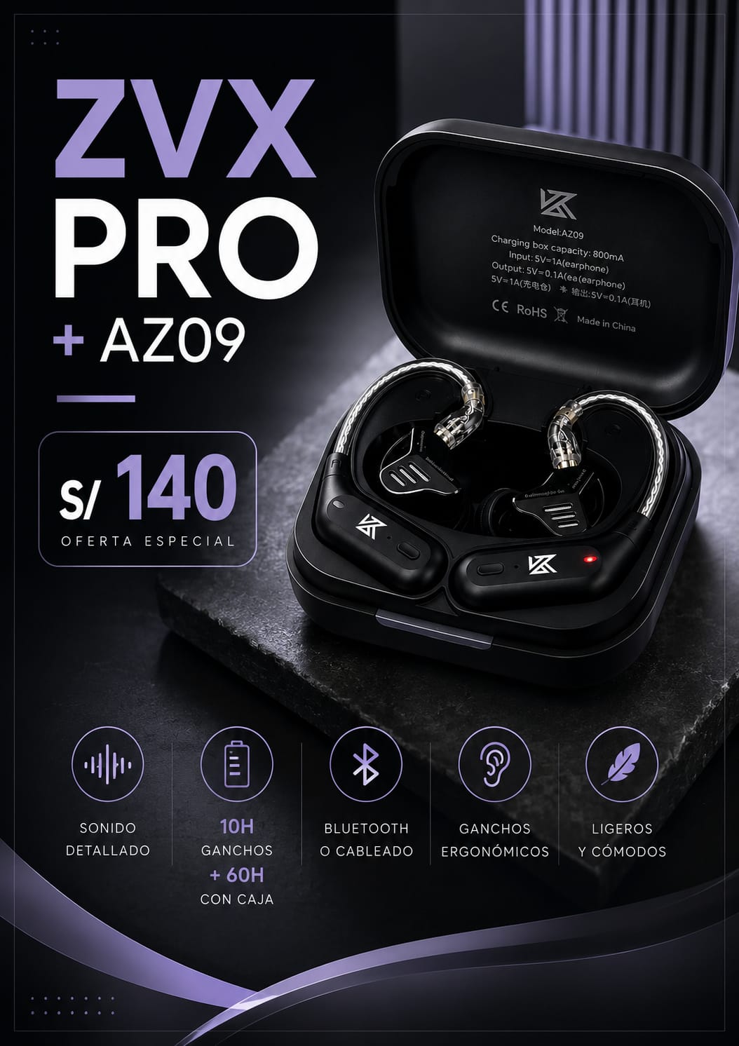 KZ AZ09 + ZVX PRO - imagen TAYMI Peru 1
