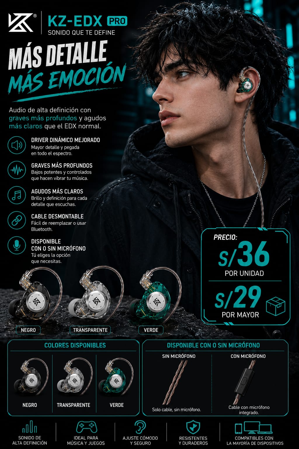 KZ EDX PRO - imagen TAYMI Peru 1