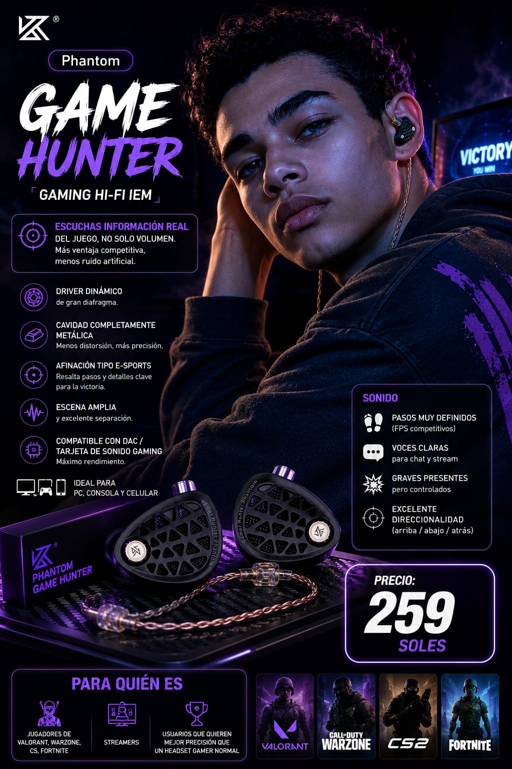 KZ Phantom Game Hunter - imagen TAYMI Peru 1
