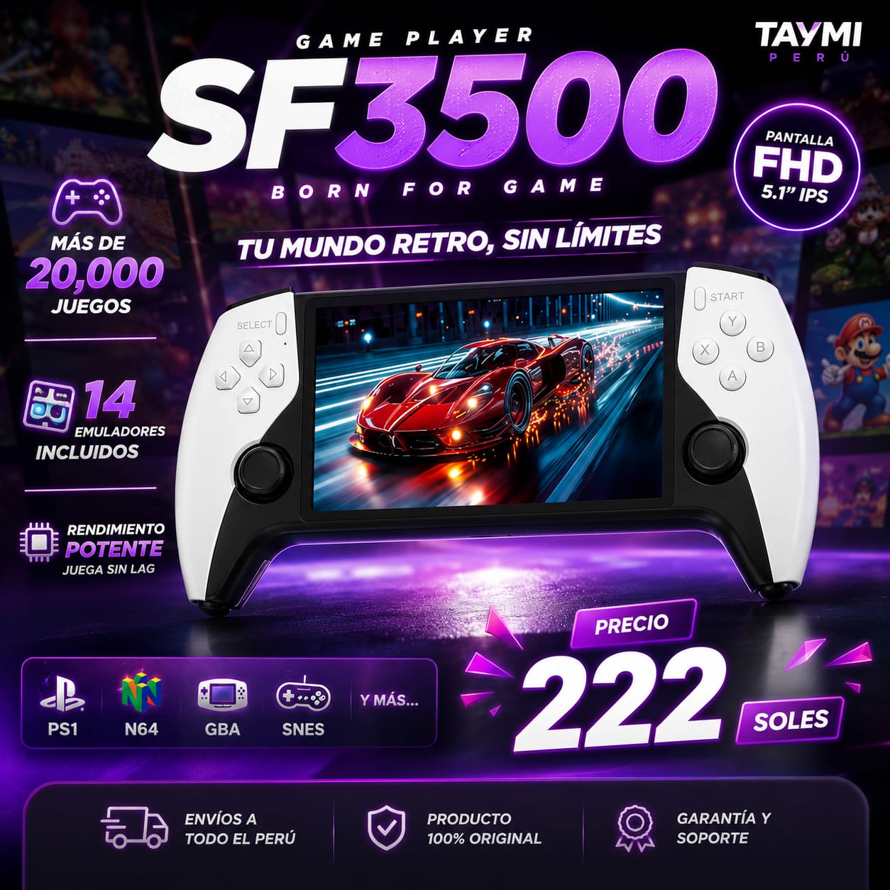 SF3500 consola retro portatil - imagen TAYMI Peru 2