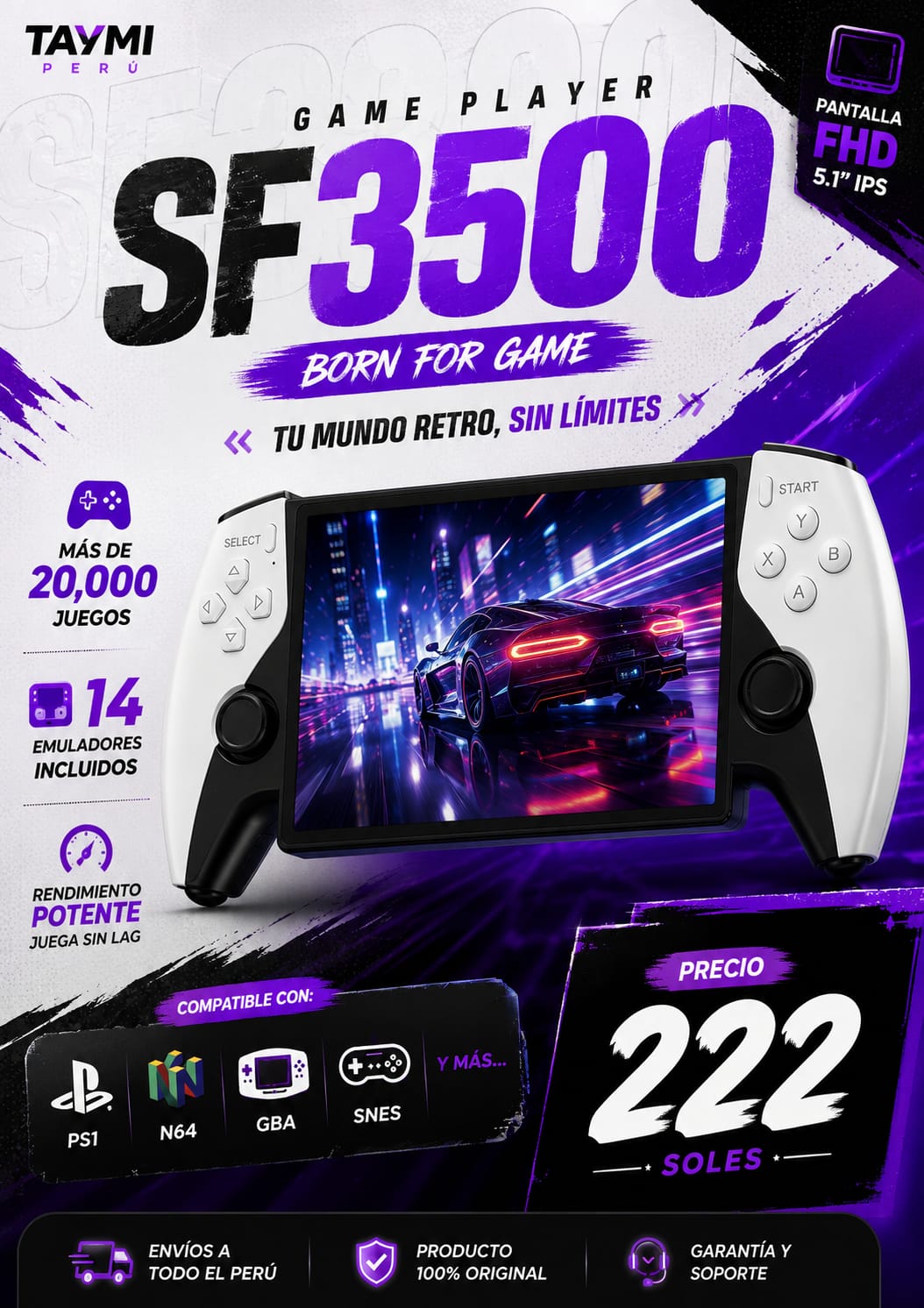 SF3500 consola retro portatil - imagen TAYMI Peru 3