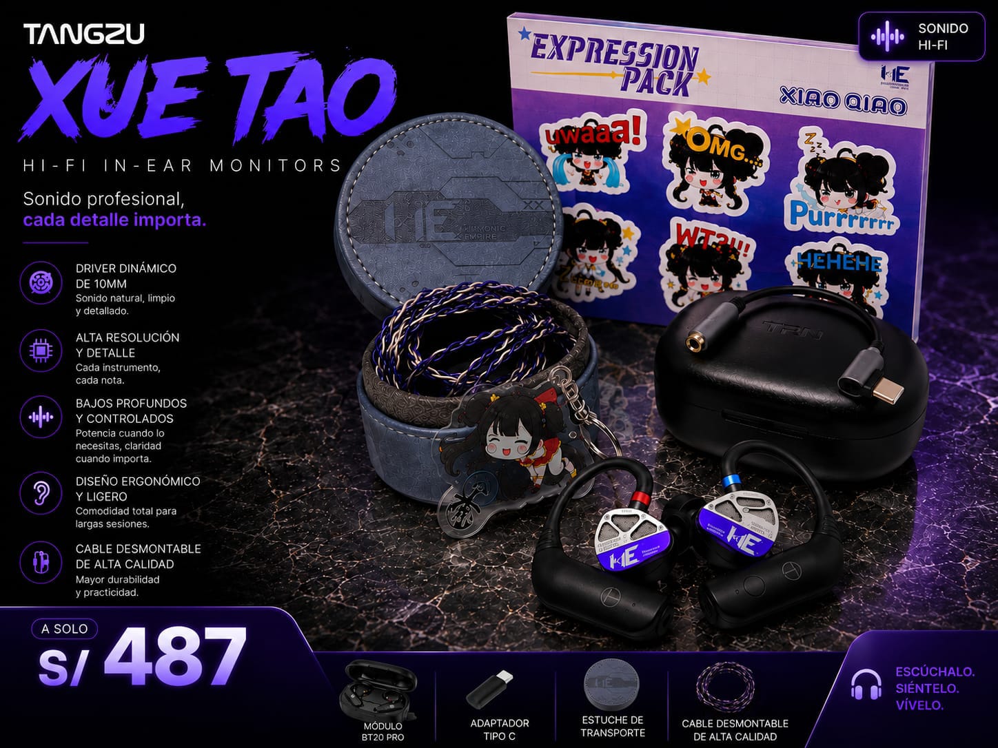 Tangzu Xue Tao + modulo Bluetooth TRN BT20 Pro - imagen TAYMI Peru 3