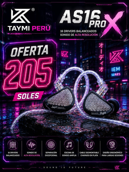 KZ AS16 PRO X - Auricular In-Ear