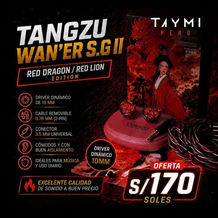 TANGZU Wan'er S.G II Red Dragon - Audífono In-Ear