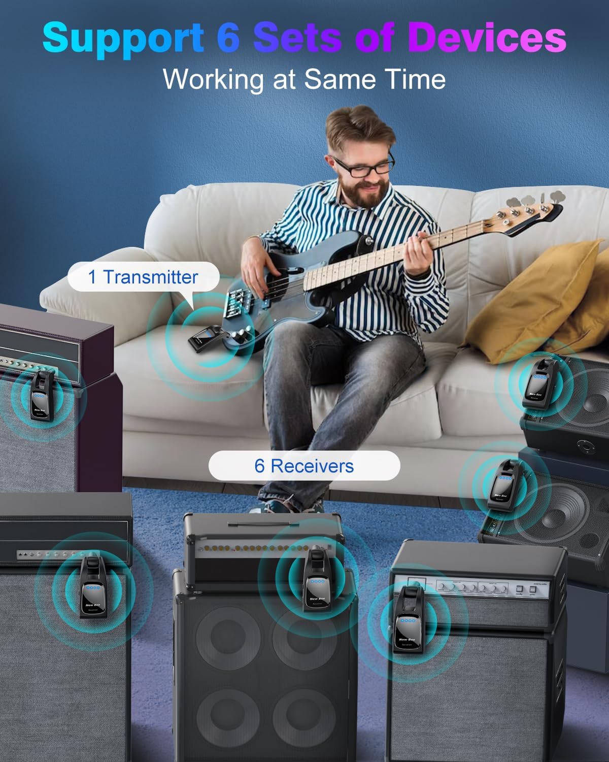 Sistema Inalámbrico 2.4GHz para Micrófono e Instrumentos