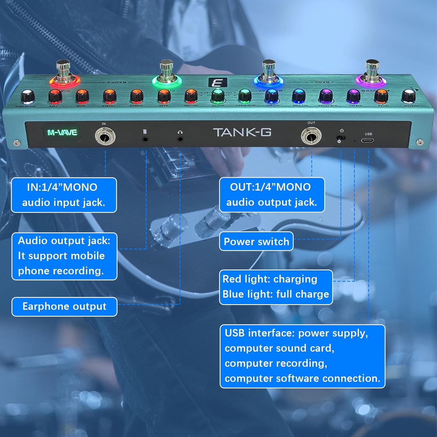 M-VAVE TANK-G - Pedalera Multiefectos