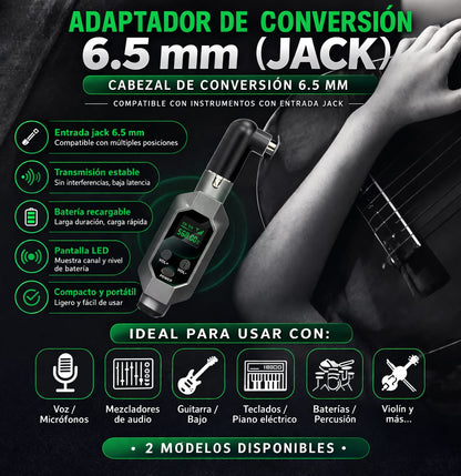 Sistema Inalambrico 2.4GHz para Microfono e Instrumentos - 80m