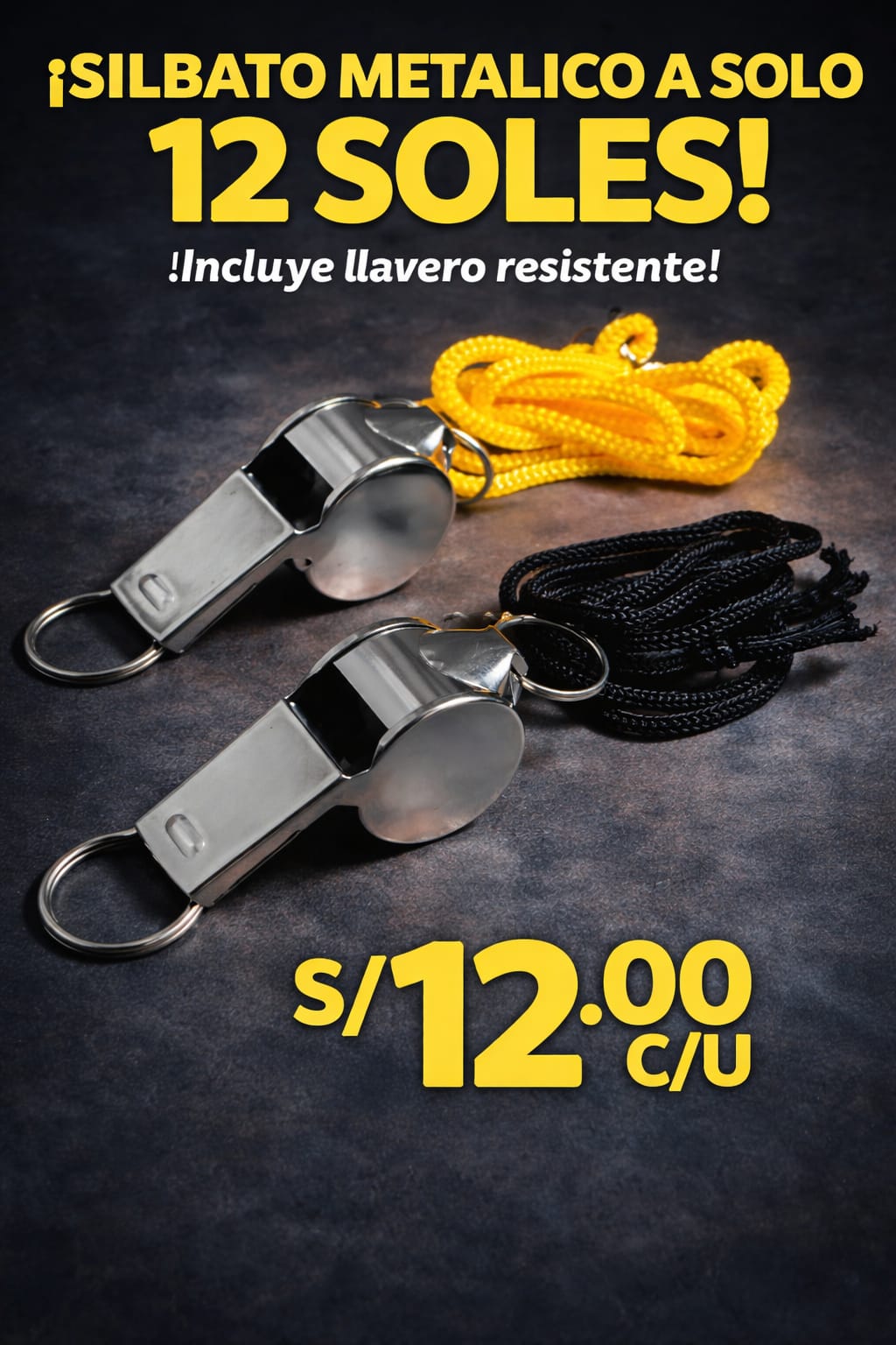 Silbato Metalico con Llavero