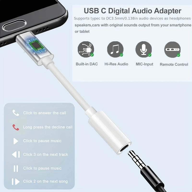 Adaptador Jack 3.5 a Tipo C