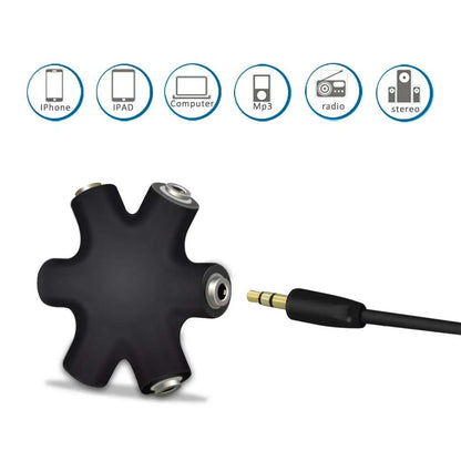 5 to 1 3.5mm Jack Splitter Hub Adapter (Star)