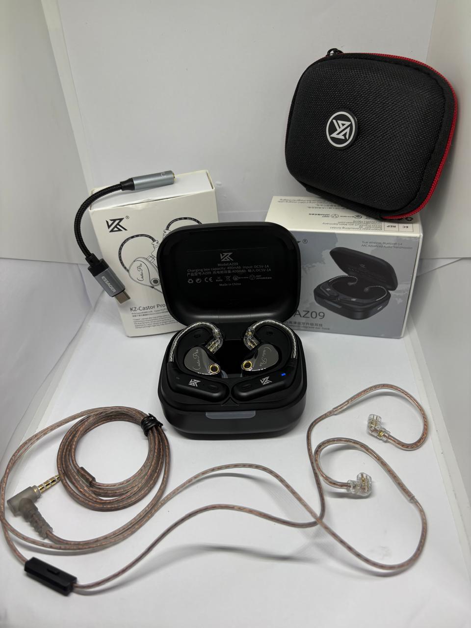 KZ AZ09 + Castor Pro Bass - combo bluetooth foto real
