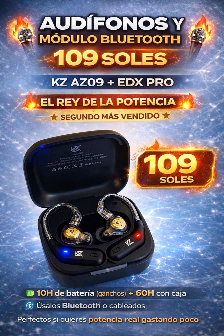 KZ AZ09 + EDX PRO audifonos y modulo Bluetooth