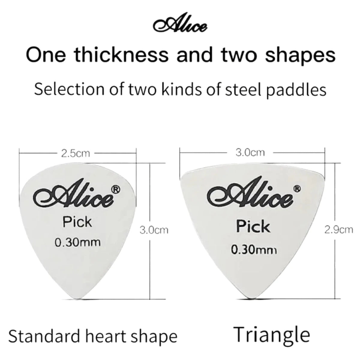 Púas de Guitarra de Metal Alice - Púas Para Instrumentos de Cuerda
