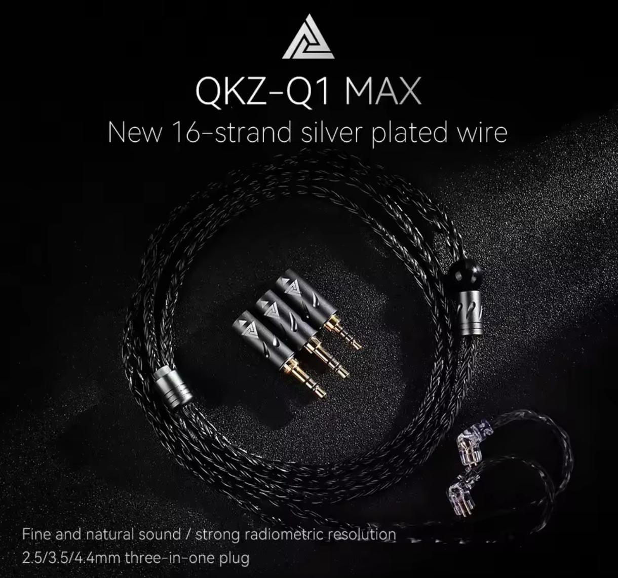 Cable QKZ Q1 MAX Silver Plated 16 Nucleos 2.5 3.5 4.4 mm 0.78 mm