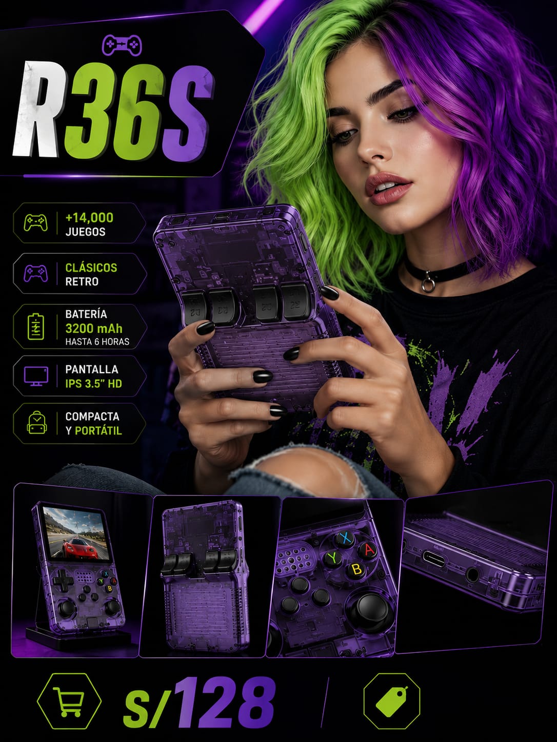 Consola Retro R36S - imagen TAYMI Peru 2