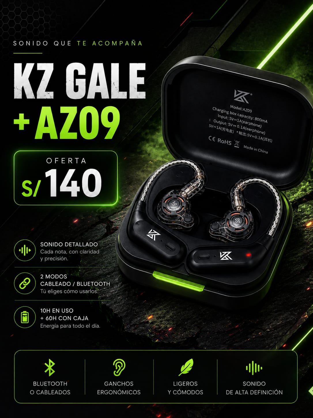 KZ AZ09 + KZ Gale - imagen TAYMI Peru 2